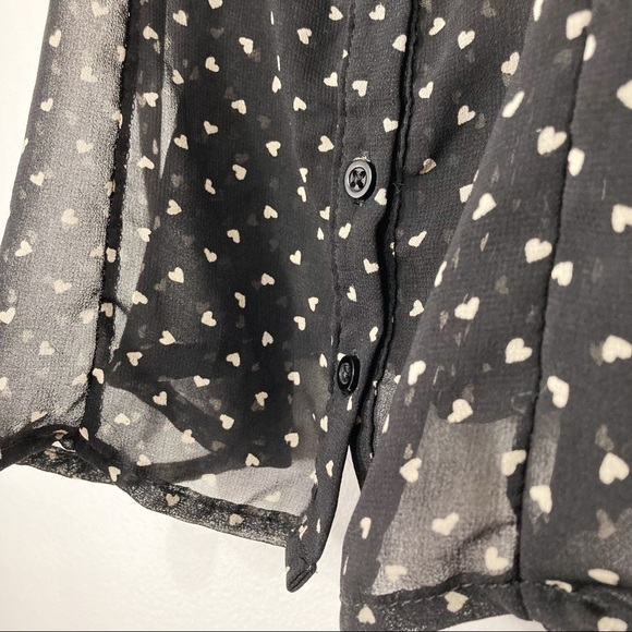 𝅺Brandy Melville Crossed Back Hearts Print Sheer Cami Tank Size M - Picture 5 of 12